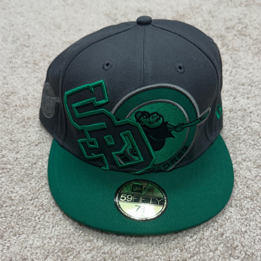 San Diego Padres Gray and Green 59FIFTY Cap. Fitted Size 7 3/8